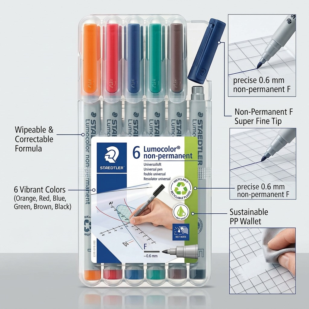 Staedtler Universal Pen Lumocolor Non-p F 6-Pack