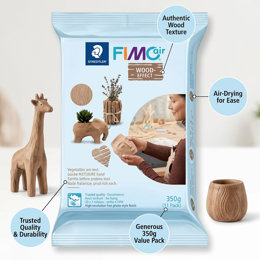 Staedtler Modelling Clay Fimoair Wood Effect 350g