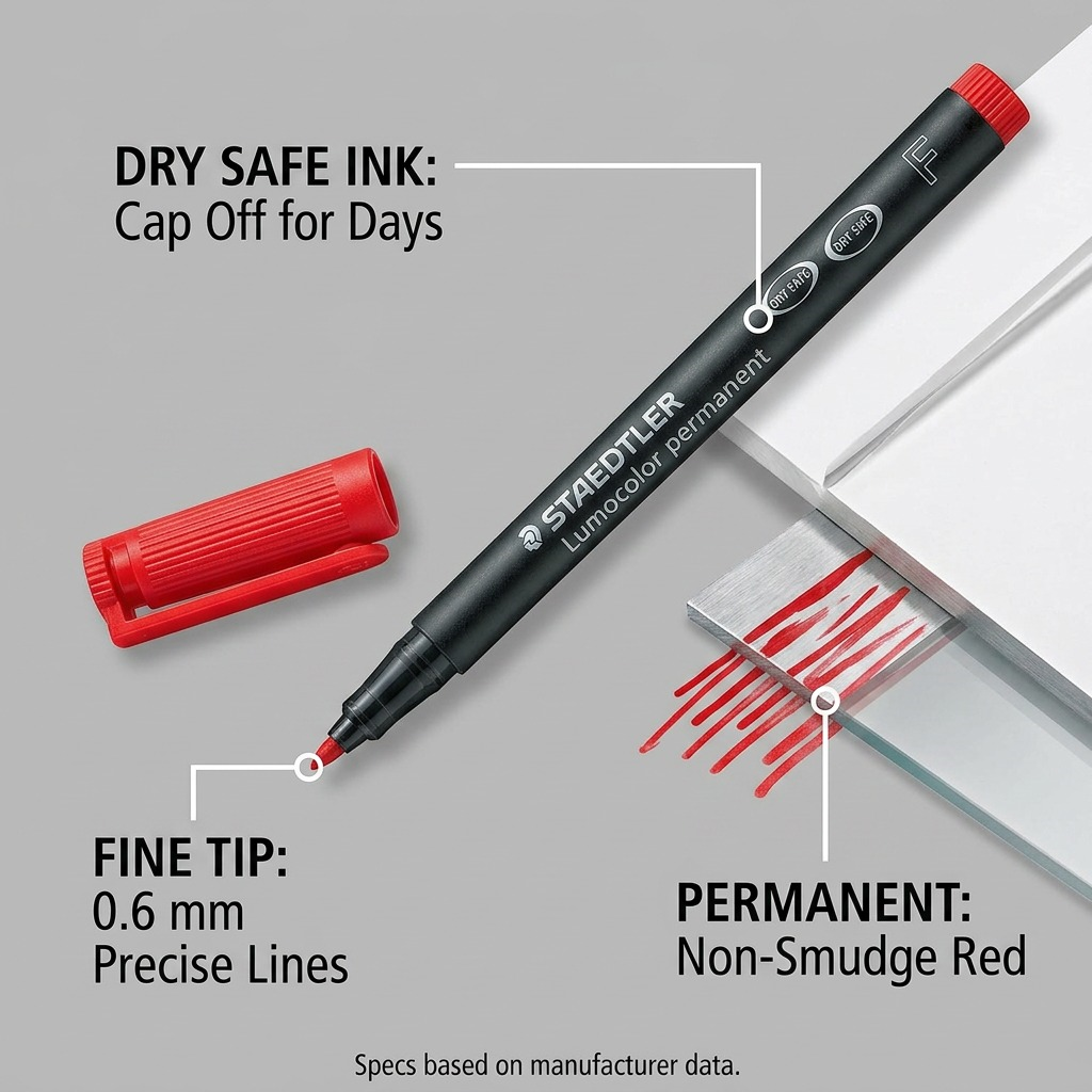 Staedtler Marker Lumocolor Fine Permanent Red