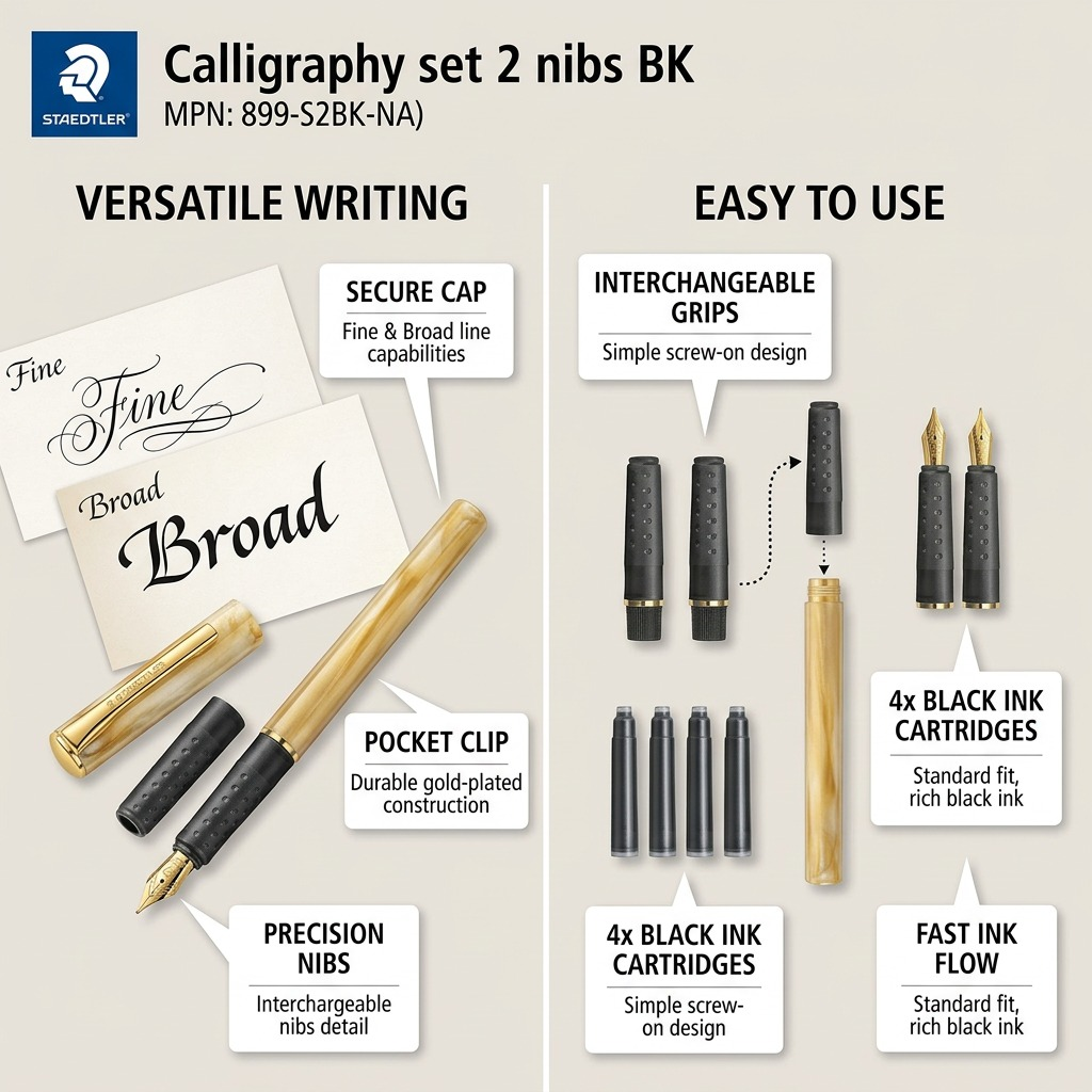 Staedtler Calligraphy Set 2 Nibs Black