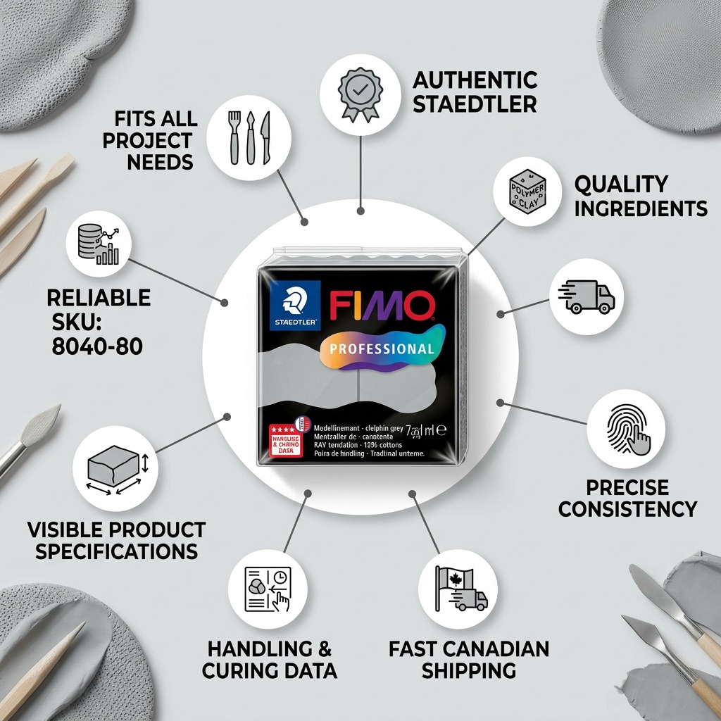 Staedtler Modelling Clay Fimo Professional Dolphin Grey 57g (2 oz)