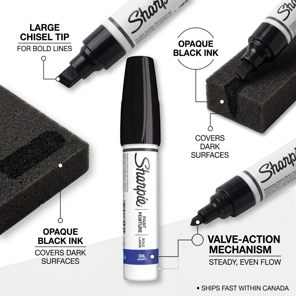 Sharpie Oil-Based Paint Marker, Bold Point, Black, 1 Count