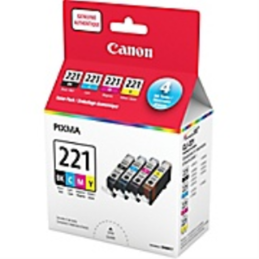 Pack d'Encre 4 Couleurs CLI221 Noir, Cyan, Magenta & Jaune SKU 2946B017