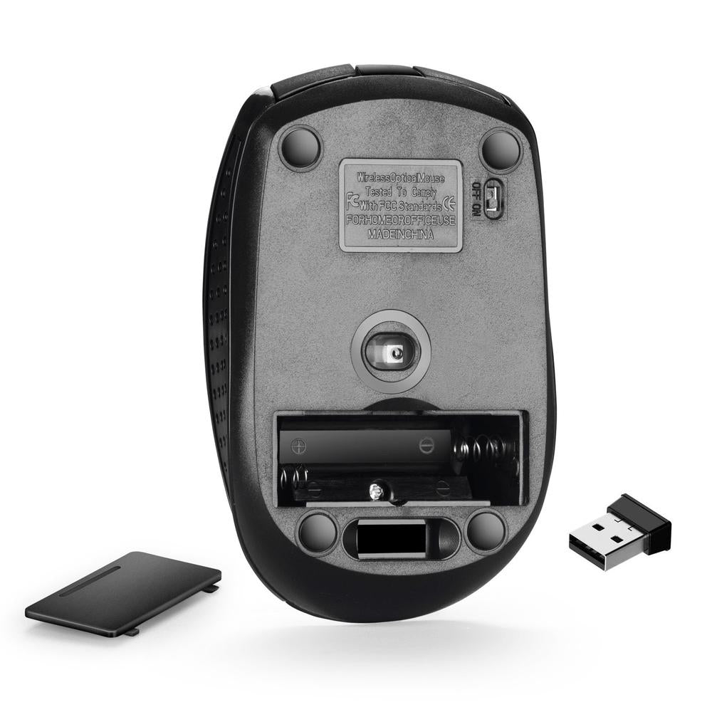 Souris sans fil 2,4 GHz avec récepteur 1600 DPI - Noir