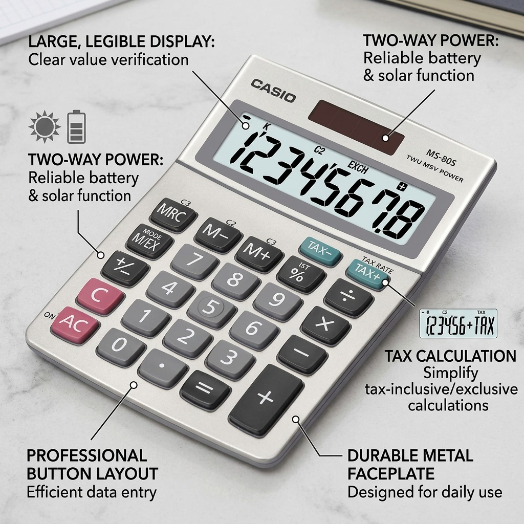 Casio MS-80S 8-Digit Desktop Calculator