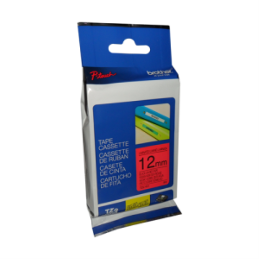 Ruban laminé Brother TZe431 noir sur rouge pour étiqueteuses P-touch, 12 mm x 8 m