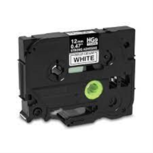 Brother HGE2315 Pack Black on White HGe 12 mm Tape with Standard Adhesive, 8 m   5-pack