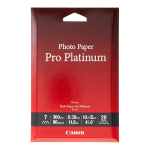 Papier photo PT-101 4" x 6" Pro Platine (20 feuilles/paquet)
