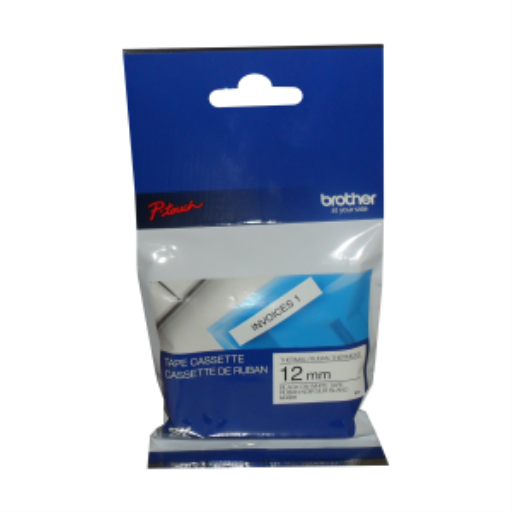 Brother Ruban Non Laminé Authentique MK231 Noir sur Blanc pour Étiqueteuses P-touch, 12 mm de large x 8 m de long