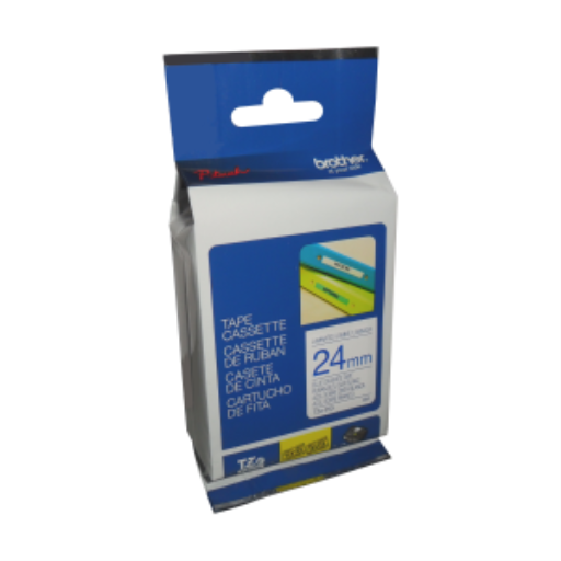 Brother Original TZe253 Ruban laminé bleu sur blanc pour étiqueteuses P-touch, 24 mm de large x 8 m de long