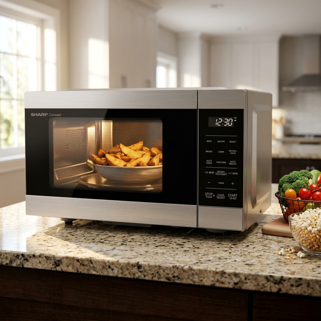 Sharp SMC0985KSC 3-in-1 Convection Microwave Oven Air Fryer - 0.9 cu. ft. 900W Stainless Steel