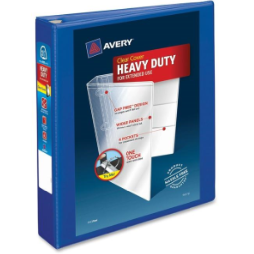 Avery View 1½" HD View Binder, Pacific Blue, Gap Free D-Ring, 400 sheet capacity (without consumer packaging)
