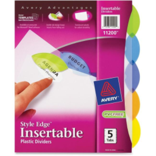 Avery Big Tab Insertable Dividers, 5 Tab, 1 Set, Extra Wide