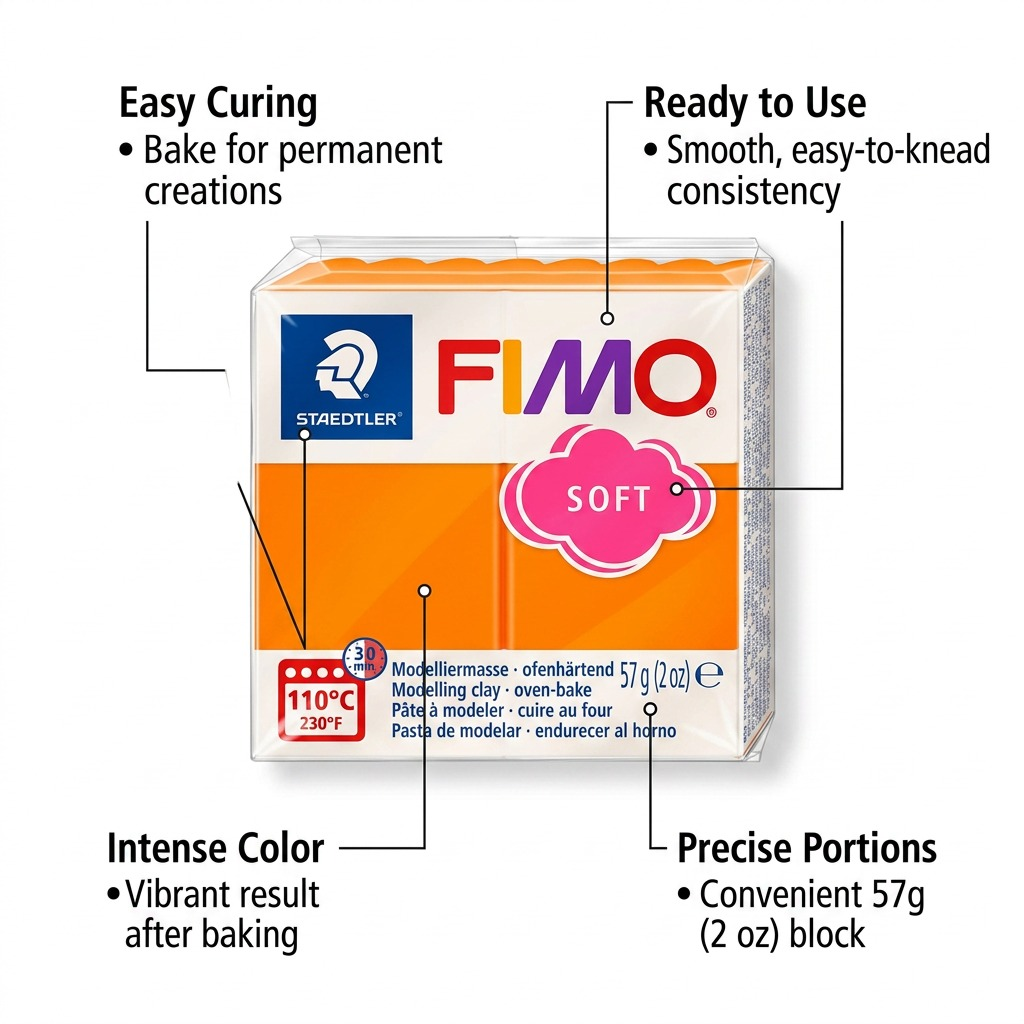 Staedtler Modelling Clay Fimo Soft Tangerine 57g (2 oz)