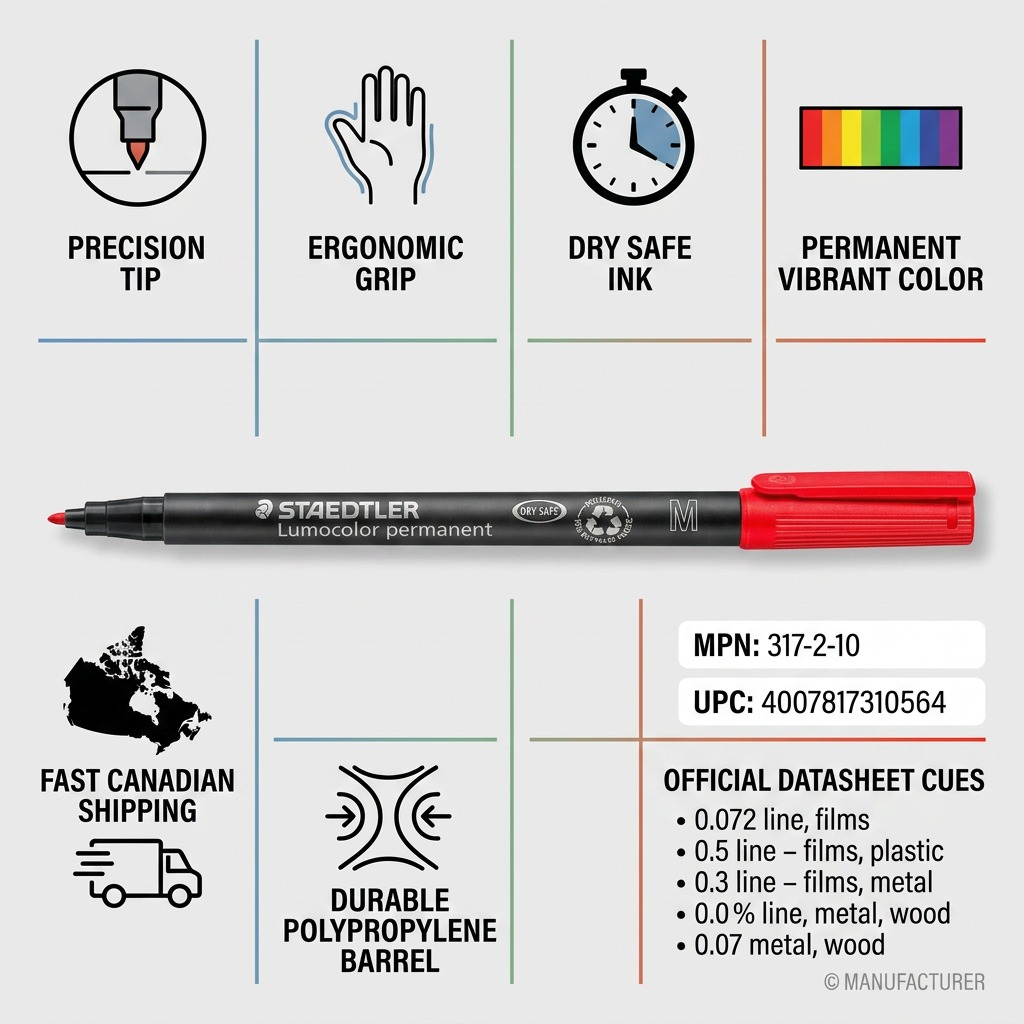 Staedtler Marker Lumocolor Medium Permanent Red