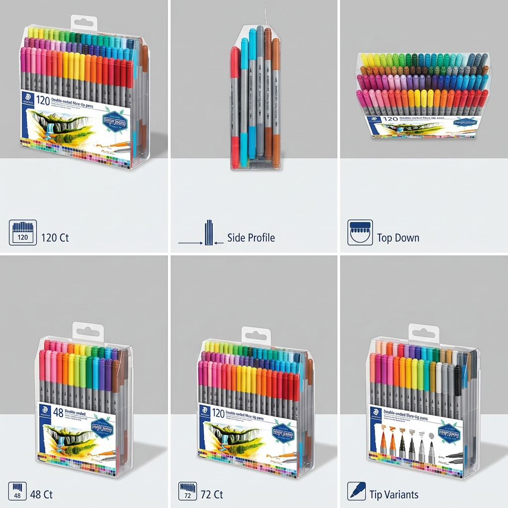 Staedtler Double-ended Fibre-tip Pens 120-Pack