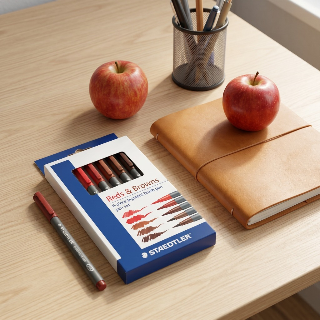 Staedtler Pigment Brush Pen Reds&Browns 6-Pack
