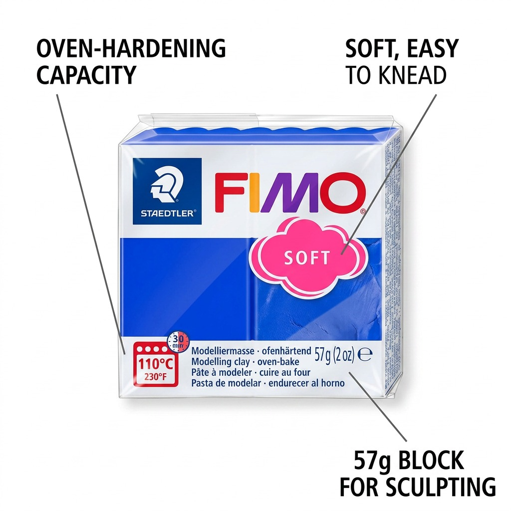 Staedtler Modelling Clay Fimo Soft Brilliant Blue 57g (2 oz)