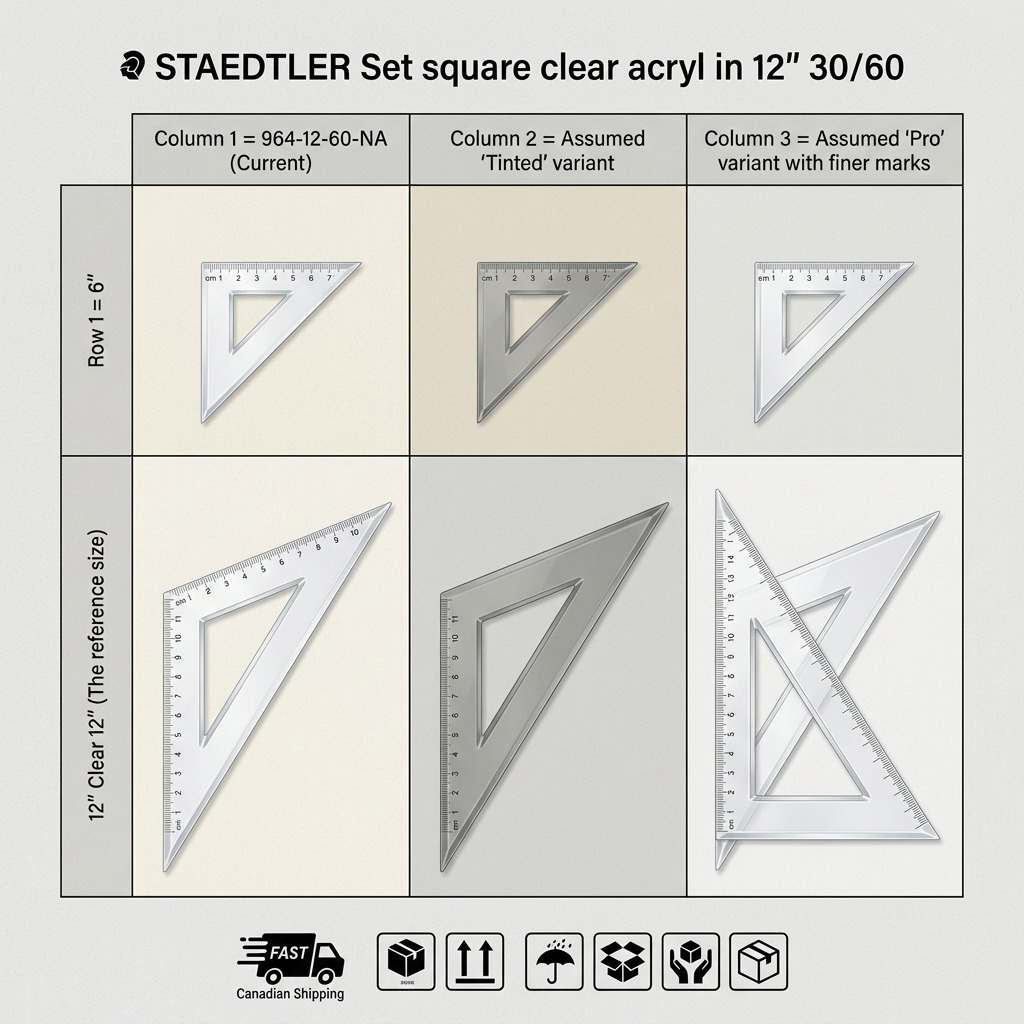 Staedtler Set Square Clear Acryl 12-inch 30/60