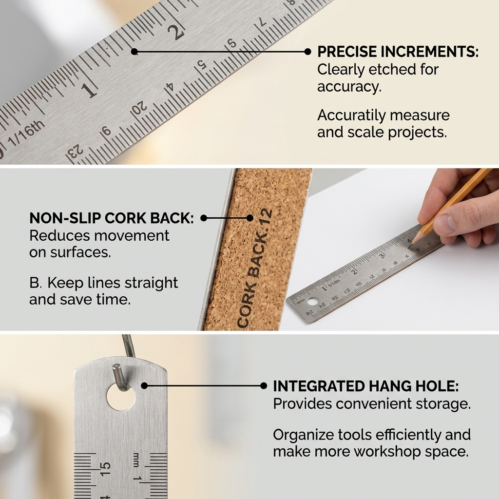 Staedtler Steel Ruler Cork Back 12