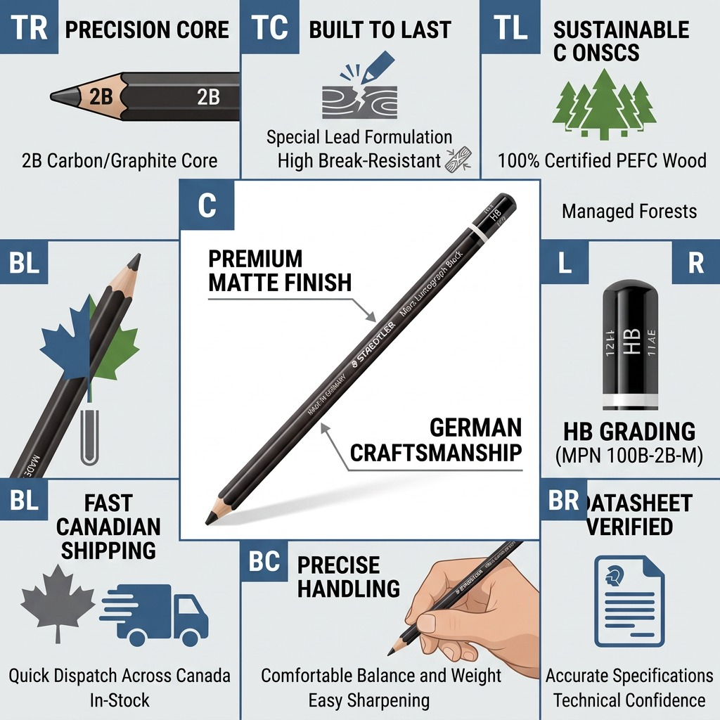 Staedtler Pencil Lumograph Black 2B 100% PEFC