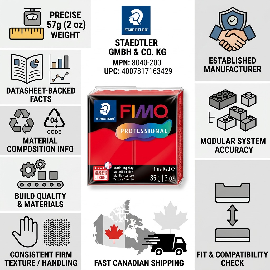 Staedtler Modelling Clay Fimo Professional True Red 57g (2 oz)