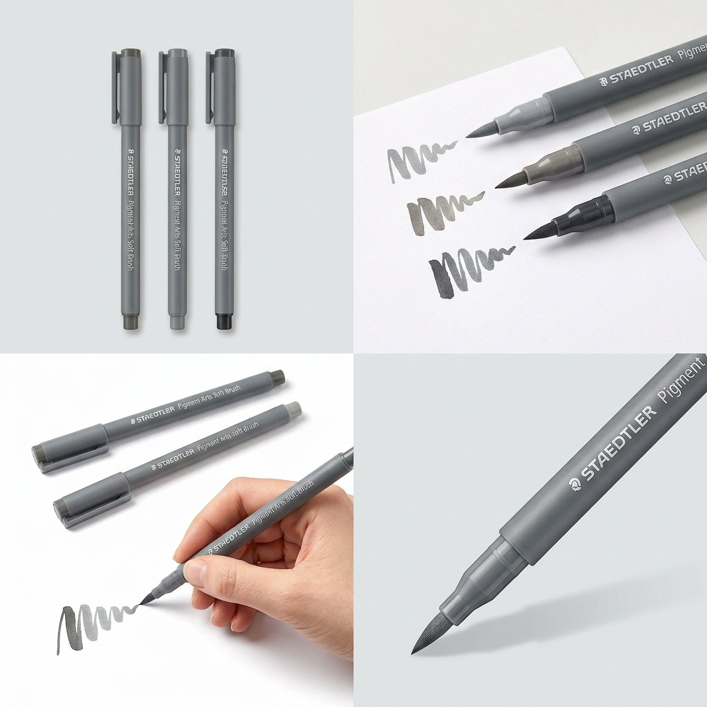 Staedtler Pigment Arts Soft Brush Grey Colours