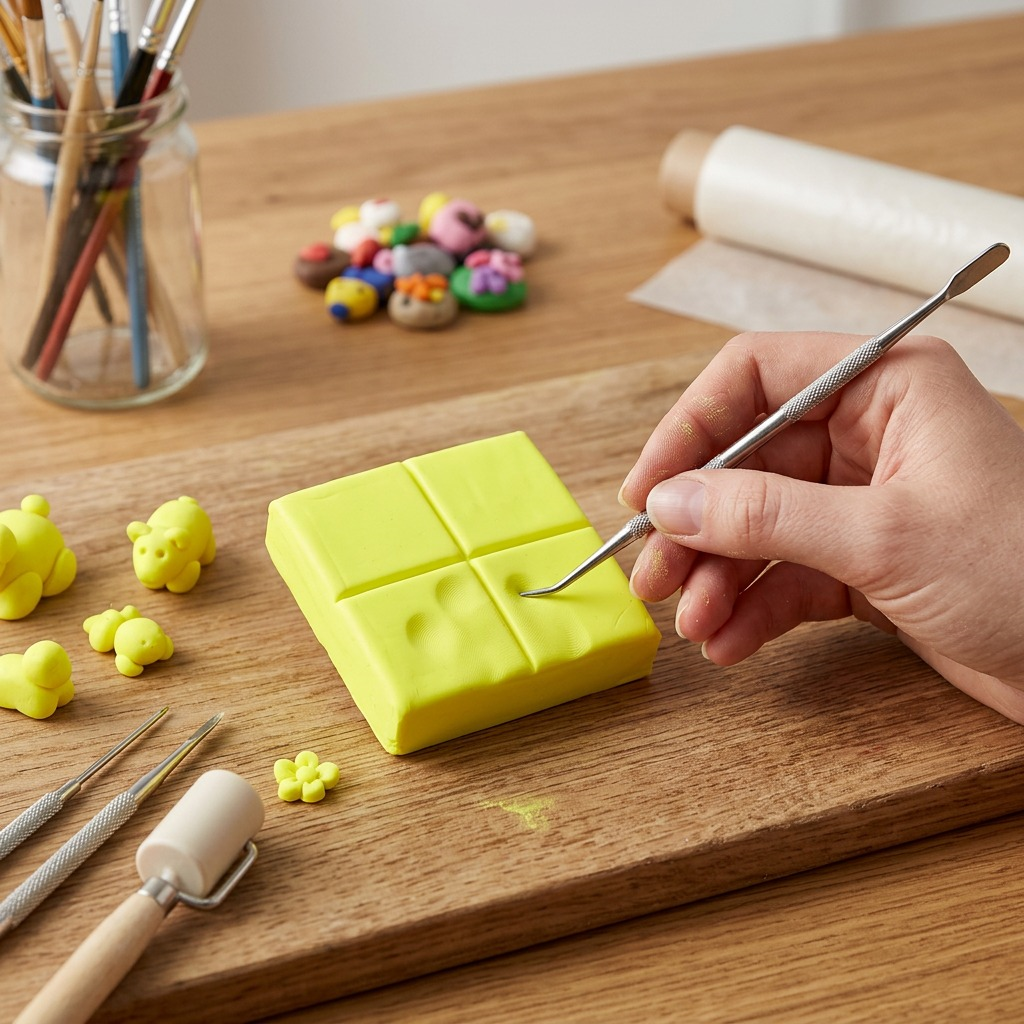 Staedtler Modelling Clay Fimo Effect Neon Yellow 57g (2 oz)