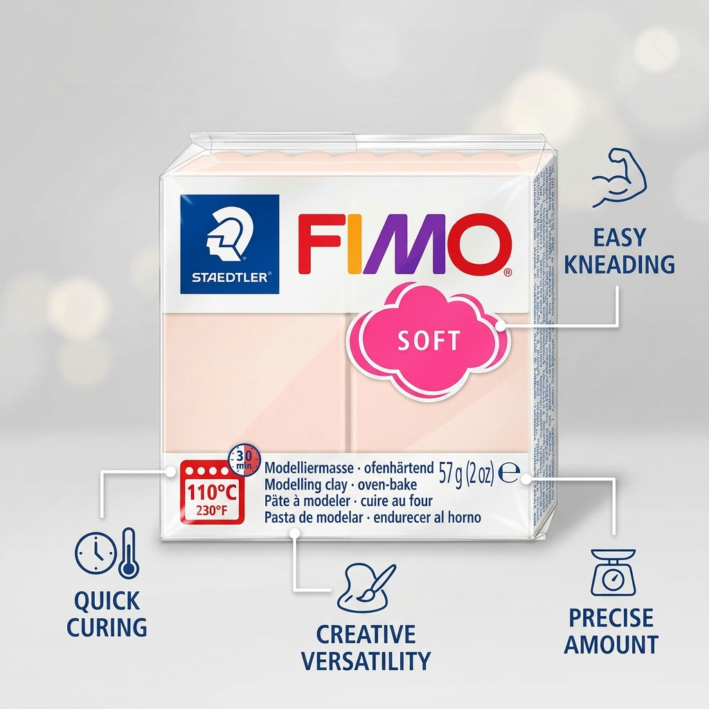 Staedtler Modelling Clay Fimo Soft Pale Pink 57g (2 oz)
