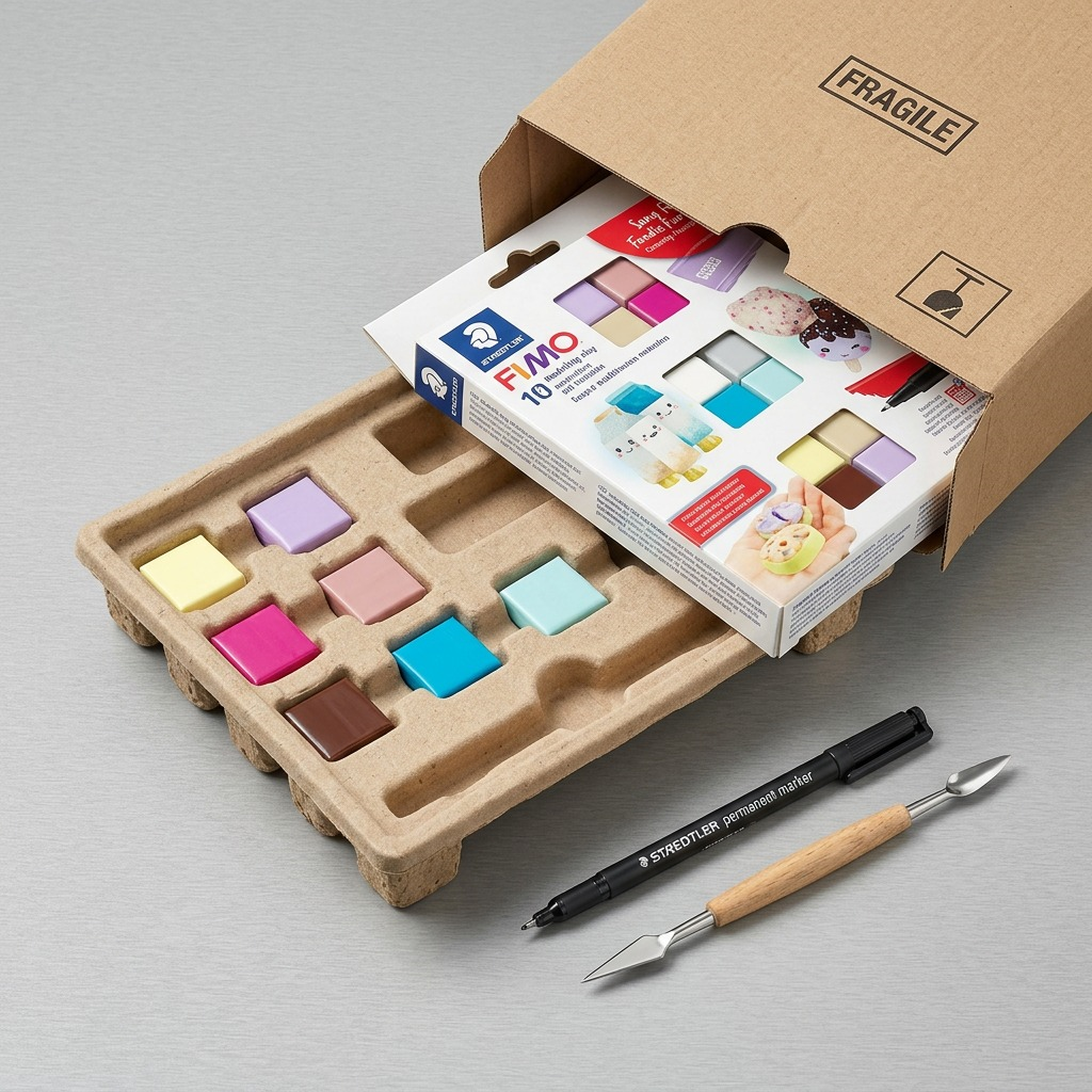 Staedtler Set Modelling Clay Fimo Soft Foodie Fun 12 Color Pack, 1 Permanent Marker, 1 Modelling Tool