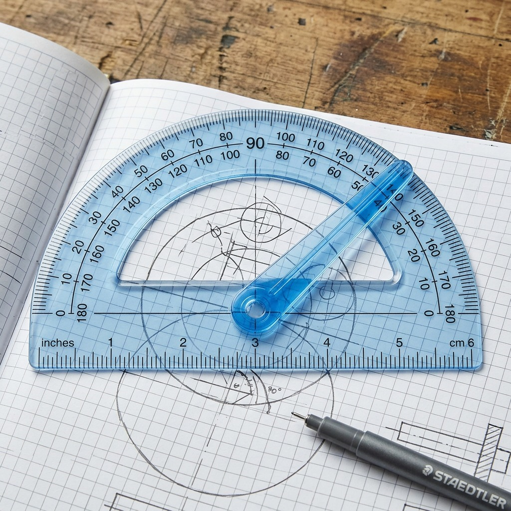 Staedtler Protractor, 6-inch with Arm Black