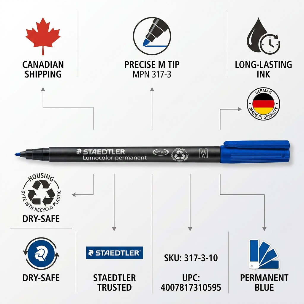 Staedtler Marker Lumocolor Medium Permanent Bleu