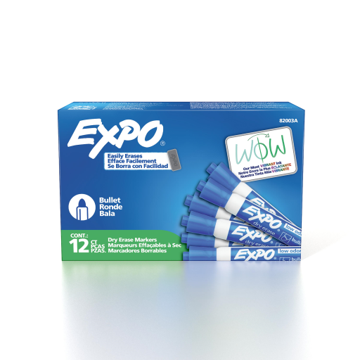 Expo Low Odor Dry Erase Marker - Bullet Tip, Blue, 1-Pack