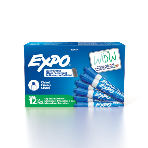 Expo Low Odor Dry Erase Marker - Chisel Tip, Blue, 1-Pack