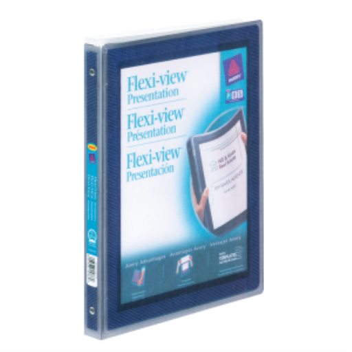 Classeur de présentation spécial Avery, FlexiView, 1/2", bleu