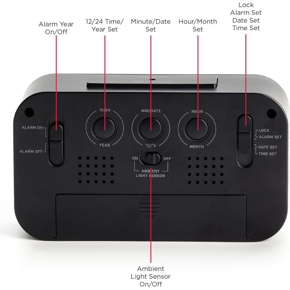 Réveil-matin Timex avec grand écran, sans fil et portable