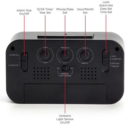 Réveil-matin Timex avec grand écran, sans fil et portable