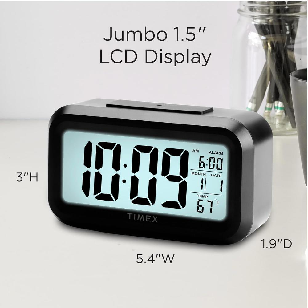 Réveil-matin Timex avec grand écran, sans fil et portable
