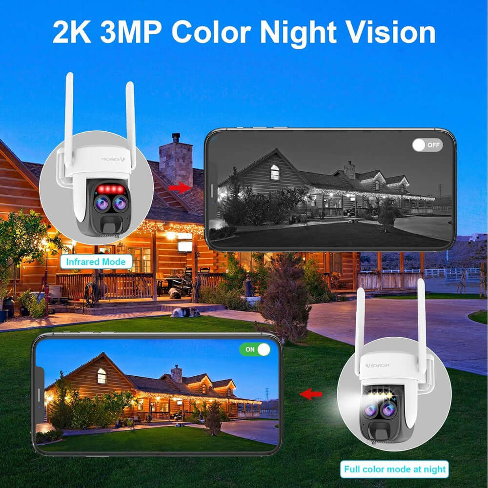 Caméra intelligente IP HD 1080P 3MB motorisée VStarcam CB67D avec panneau solaire