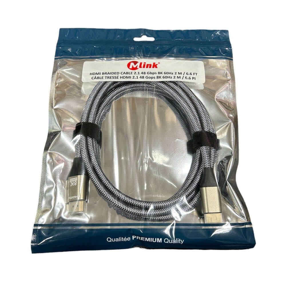 Câble HDMI® 2.1 en nylon tressé 8K Ultra HD 48Gbps HDR 3D