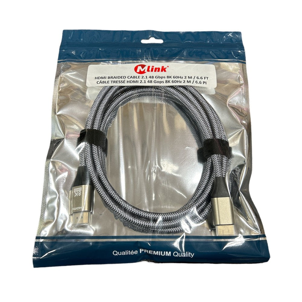 Câble HDMI 2.1 en nylon tressé 8K Ultra HD 48Gbps HDR 3D
