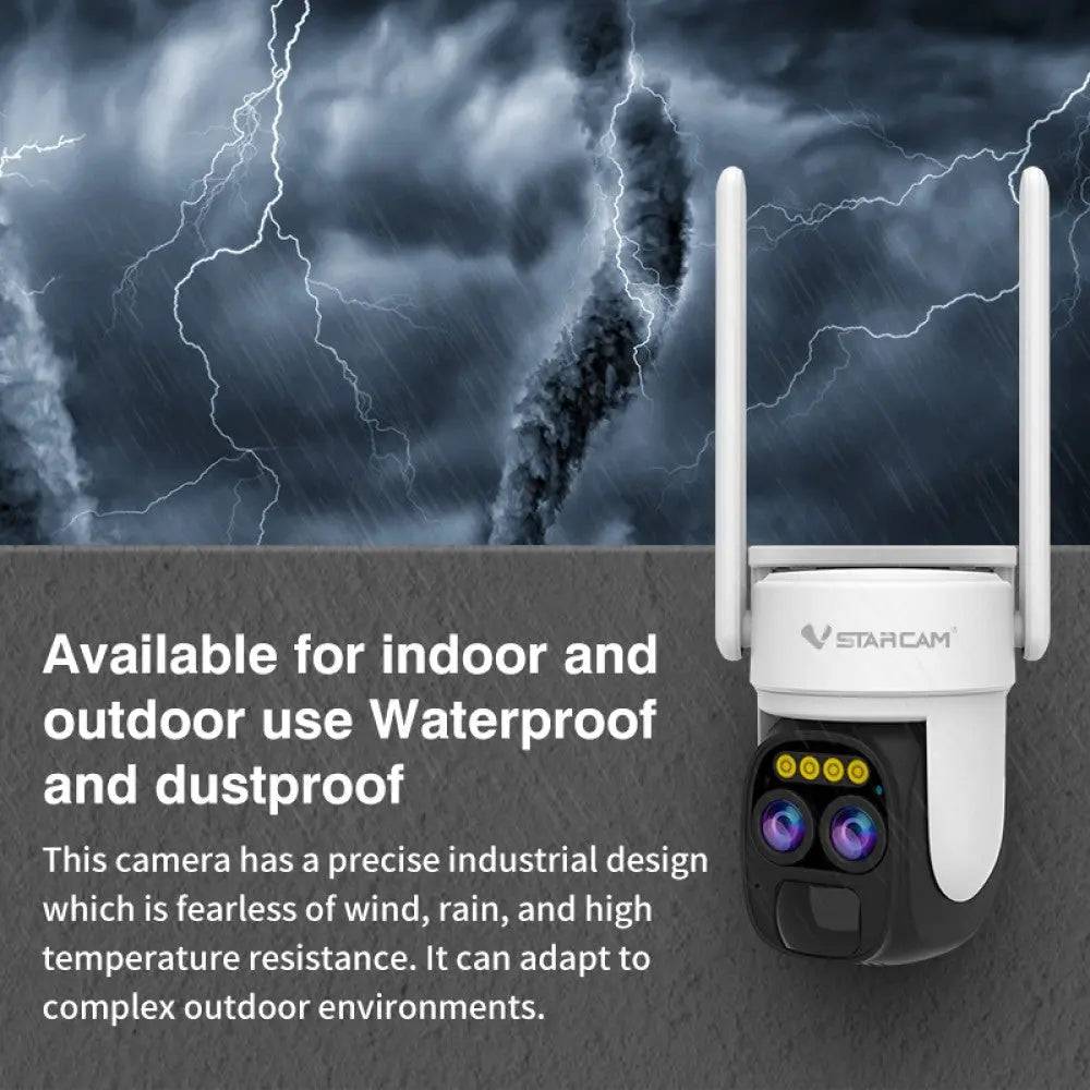 Caméra de surveillance à double objectif à énergie solaire - VStarcam CB67D