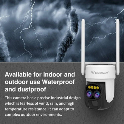 Caméra de surveillance à double objectif à énergie solaire - VStarcam CB67D