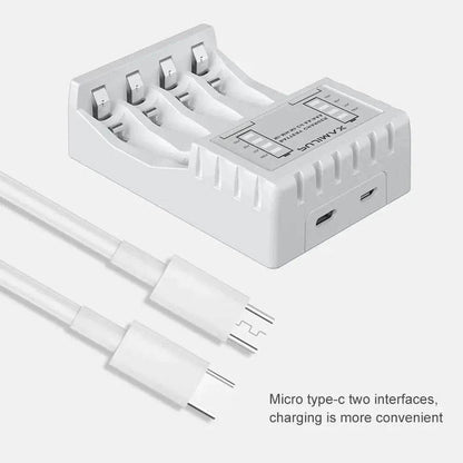 Chargeur piles USB Intelligent 4 Baies pour Piles AA & AAA