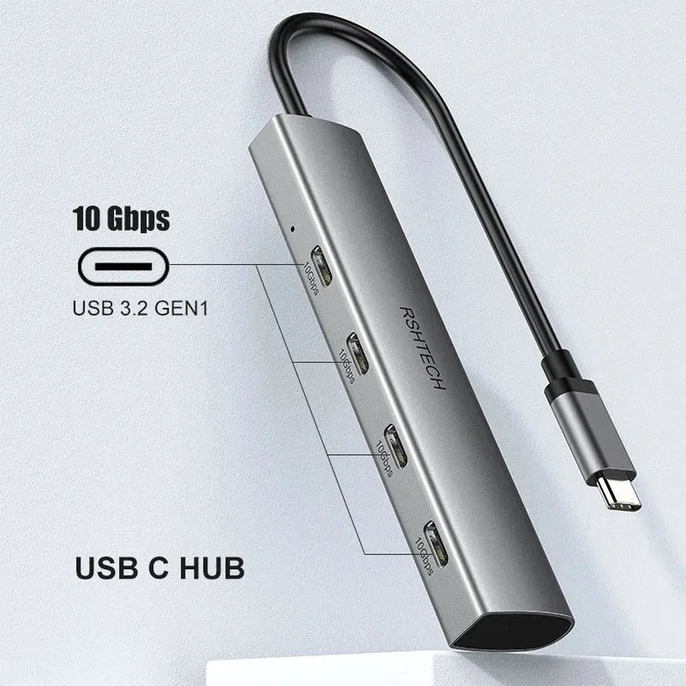 Concentrateur USB-C 3.2 4 en 1 de 10 Gbit/s
