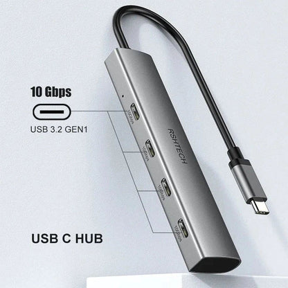 Concentrateur USB-C 3.2 4 en 1 de 10 Gbit/s