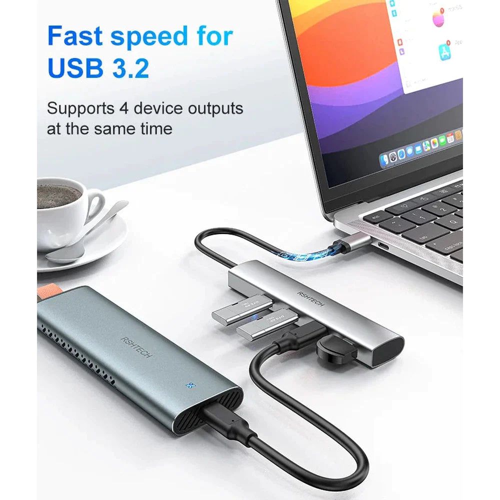 Concentrateur USB-C 3.2 4 en 1 de 10 Gbit/s