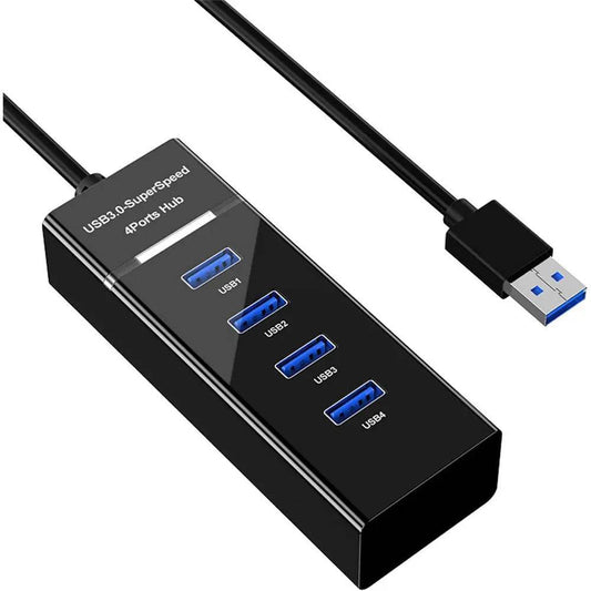Concentrateur USB 3.0 4 en 1 en noir