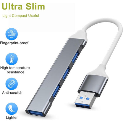 Concentrateur USB 3.0 4 en 1 en aluminium
