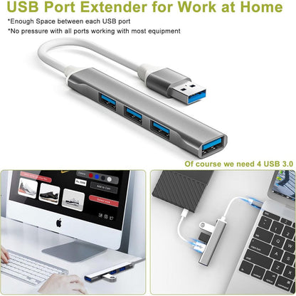 Concentrateur USB 3.0 4 en 1 en aluminium